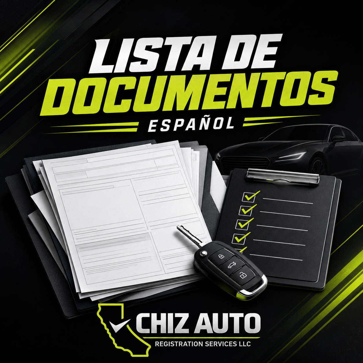 Lista de Documentos para Vehículos en California